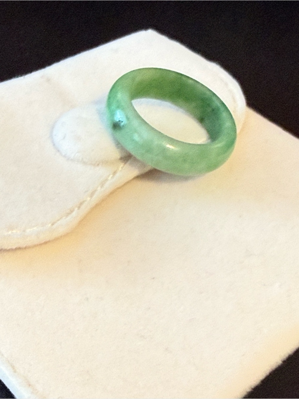 Genuine Solid Green Jadeite Jade Smooth Band Ring